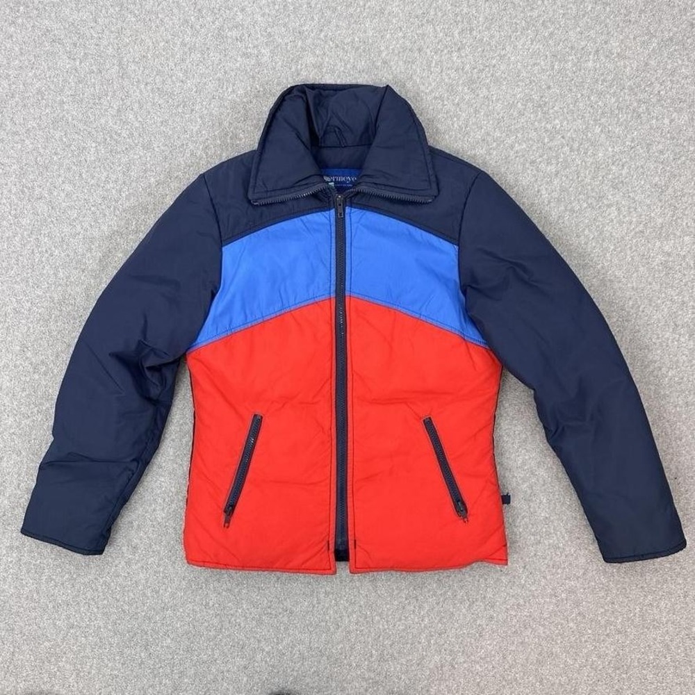 Vintage Obermeyer Jacket Womens Medium Retro Colorblock Ski Puffer 80s Neon Coat